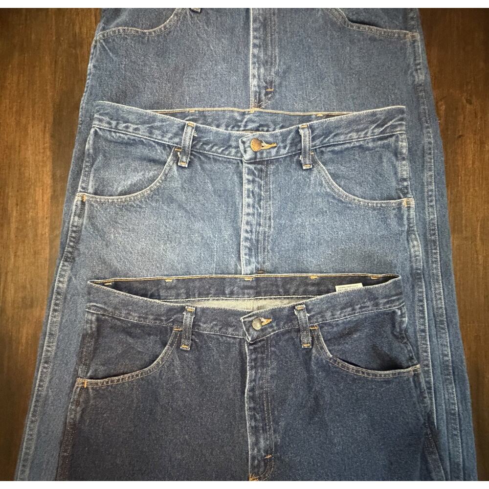 (3) Rustler Men's Regular Fit Jeans, Size 35 X 32 1087619PW EUC Lot - Picture 4 of 9